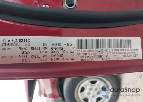 2015 Jeep Patriot Sport из США, поврежденный, VIN 1C4NJPBA5FD409887